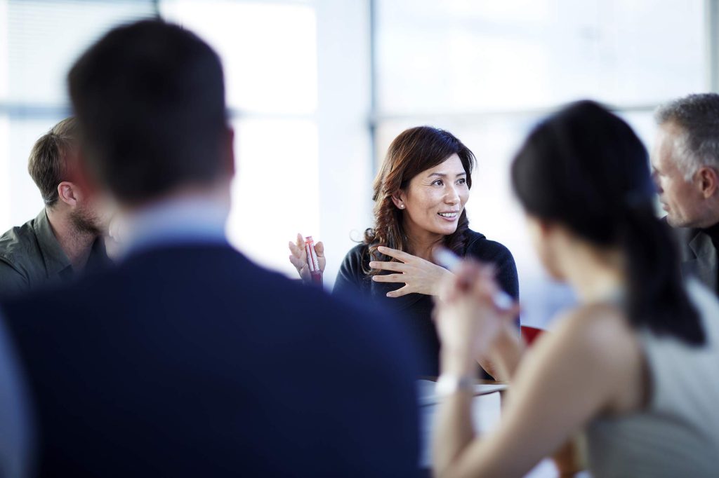Business people talking in a meeting